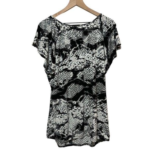 Worthington Woman Bundle of 2 Stretch Layered Ruffle Blouse Tops Animal Print 1X - Picture 4 of 15